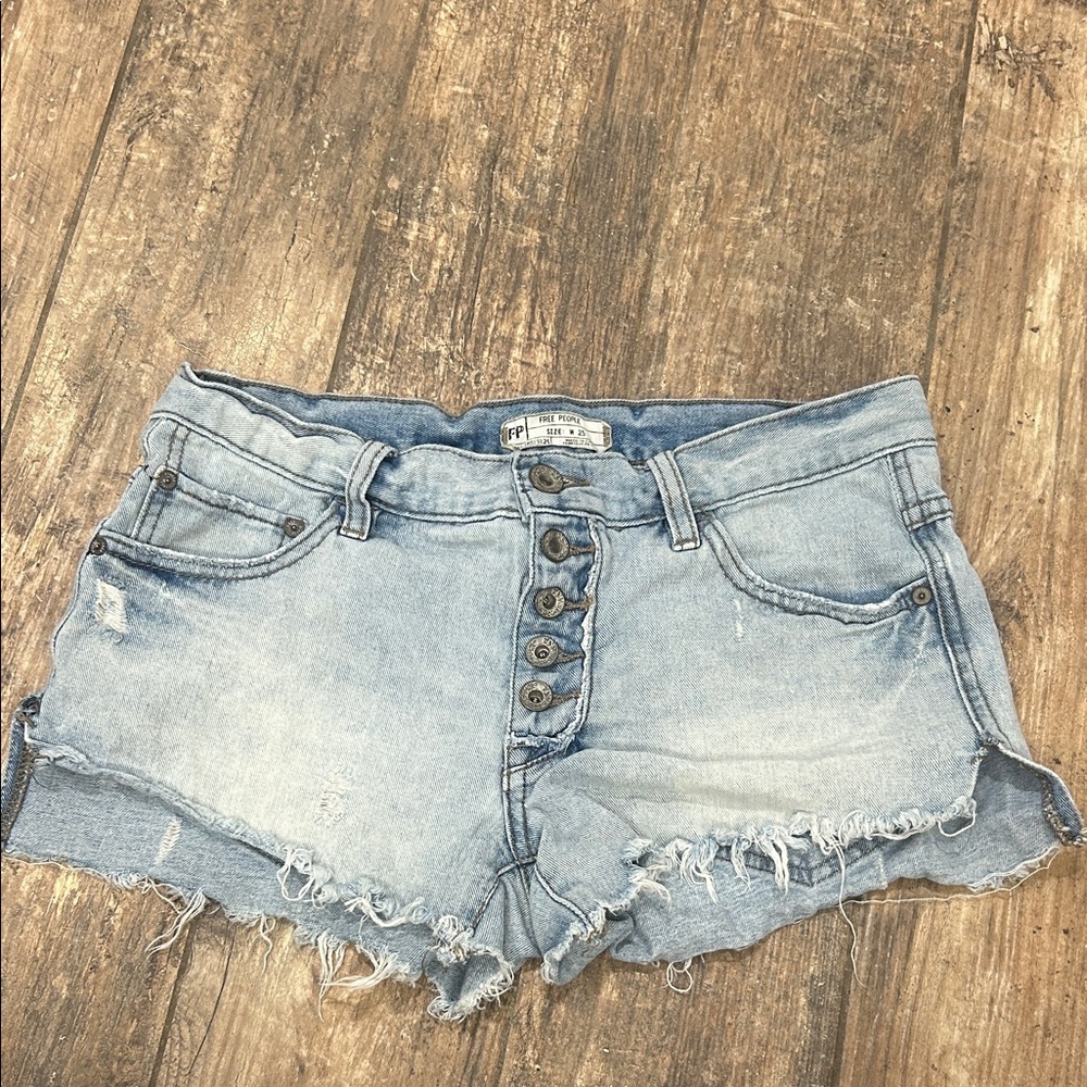 Free People Light Blue Jean Shorts